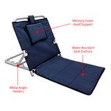 Kawachi Folding Angle Adjustable Back Rest With Bed Chair for Patients Hospital Bed Chair with Back Support Post Surgery use on Bed, Floor KW87-Blue