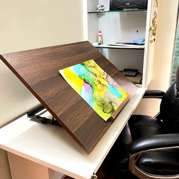 Kawachi Wooden Portable Architect Drafting Table Engineering Drawing Board with 5 Adjustable Angles Size (28
