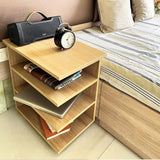 Kawachi Sofa Side End Bedside Table Nightstand with 4 Storage Shelf KW93 - Beige