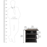 Kawachi Sofa Side End Bedside Table Nightstand with 4 Storage Shelf KW93 - Wenge Black
