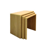 Kawachi Engineered Wood 3-Piece Nesting Coffee Tables Stacking Nightstand Set for Living Room KW94 - Beige