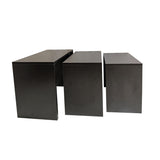 Kawachi Engineered Wood 3-Piece Nesting Coffee Tables Stacking Nightstand Set for Living Room KW94 - Wenge Black