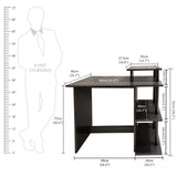 Kawachi Home Compact Laptop Table Notebook Computer Desk with Printer, Book, Files Shelves KW95-Black