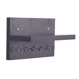 Kawachi Wall Mounted Home Décor 8 Key Hooks Rail with Shelf Key Chain Holder Wall Hooks