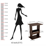 Kawachi Engineered Wood Bedside Corner Table Sofa Side End Table with Display Book, Magazine Book Shelf for Living Room Bedroom Office Brown