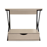 Kawachi 2 Tier Kitchen Counter Shelf Microwave Stand Storage Spice Rack with Drawer KW18-Beige