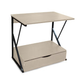 Kawachi 2 Tier Kitchen Counter Shelf Microwave Stand Storage Spice Rack with Drawer KW18-Beige