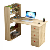 Kawachi Compact Computer Laptop Desk Study Table with 4 Shelves Storage 3 Drawers