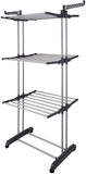 Kawachi Stainless Steel Heavy Duty Double Pole Cloth Drying Stand, Laundry Rack Stand Gray