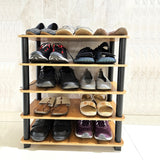 Kawachi Multipurpose Wooden Display Kitchen Storage Shelves Shoe Rack Organizer with Utility Storage Stand-KW86 - Beige