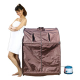 Kawachi Portable Steam Sauna Bath for Health and Beauty Spa at Home Chocolate Brown