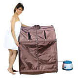 Kawachi Portable Steam Sauna Bath for Health and Beauty Spa at Home Chocolate Brown