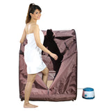 Kawachi Portable Steam Sauna Bath for Health and Beauty Spa at Home Chocolate Brown