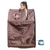 Kawachi Portable Steam Sauna Bath for Health and Beauty Spa at Home Chocolate Brown