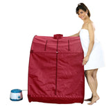 Kawachi Portable Steam Sauna Bath for Health and Beauty Spa at Home Reddish Maroon