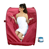 Kawachi Portable Steam Sauna Bath for Health and Beauty Spa at Home Reddish Maroon