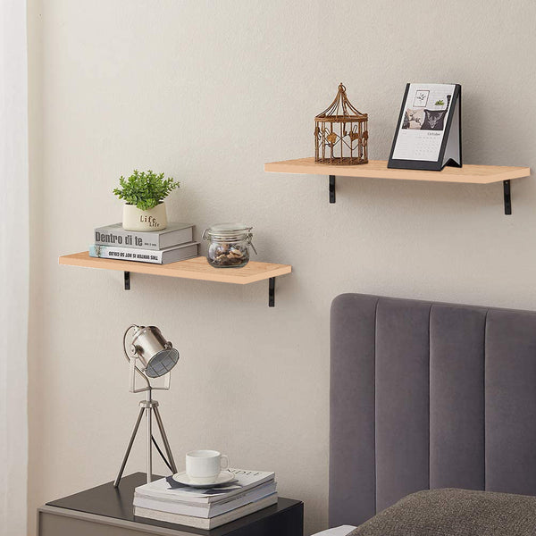 Kawachi Wall Decor Mounted Floating Shelves, Display Ledge, Storage Rack 65*21 cm for Room, Kitchen and Office Set of 2