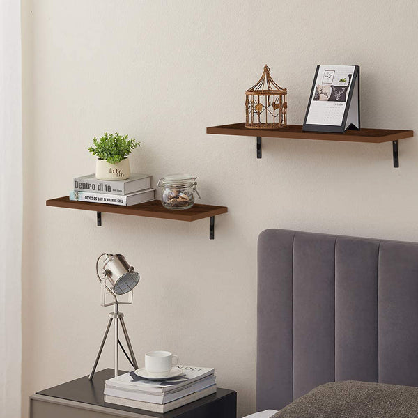 Kawachi Wall Decor Mounted Floating Shelves, Display Ledge, Storage Rack 65*21 cm for Room, Kitchen and Office Set of 2