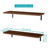 Kawachi Wall Decor Mounted Floating Shelves, Display Ledge, Storage Rack 65*21 cm for Room, Kitchen and Office Set of 2