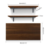 Kawachi Folding Wall Mount Laptop Study Table Desk Adjustable Floating Display 2 Shelf Stand Rack for Living Room Office with Two Shelves Brown