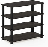 Kawachi Multipurpose Wooden Display Kitchen Storage Shelves Shoe Rack Organizer with Utility Storage Stand-Brown