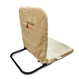 Kawachi Right Angle Back Support Portable Relaxing Folding Yoga Meditation Floor Chair Velvet Maroon I114-V-Cream