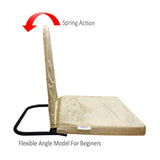 Kawachi Right Angle Back Support Portable Relaxing Folding Yoga Meditation Floor Chair Velvet Maroon I114-V-Cream