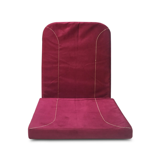 Kawachi Right Angle Back Support Portable Relaxing Folding Yoga Meditation Floor Chair Velvet Maroon I114