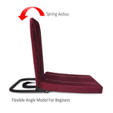Kawachi Right Angle Back Support Portable Relaxing Folding Yoga Meditation Floor Chair Velvet Maroon I114