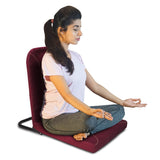 Kawachi Right Angle Back Support Portable Relaxing Folding Yoga Meditation Floor Chair Velvet Maroon I114