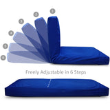 Kawachi Adjustable Back Support Relax Recliner Floor Chair Sofa with Cushion I116 (Blue, Standard Size)