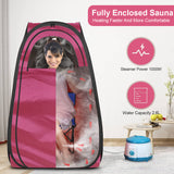 Kawachi Portable Steam Sauna Bath for Home Full Body Personal Sauna at Home Spa with 1.5L 750W Steam Generator, 60 Minute Timer Pink