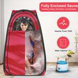 Kawachi Portable Steam Sauna Bath for Home Full Body Personal Sauna at Home Spa with 1.5L 750W Steam Generator, 60 Minute Timer Reddish Maroon
