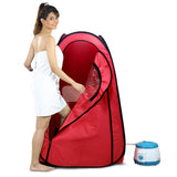 Kawachi Portable Steam Sauna Bath for Home Full Body Personal Sauna at Home Spa with 1.5L 750W Steam Generator, 60 Minute Timer Reddish Maroon