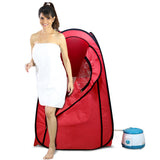 Kawachi Portable Steam Sauna Bath for Home Full Body Personal Sauna at Home Spa with 1.5L 750W Steam Generator, 60 Minute Timer Reddish Maroon