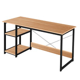 Kawachi Computer Desk 47" Home Office Writing Table with 2-Tier Reversible Storage Shelves Desk Workstation