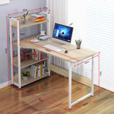 Kawachi Computer Desk Writing Study Table with 4 Tier Bookshelves for Home, Office, Gaming Desk, Multipurpose Compact PC Workstation K548