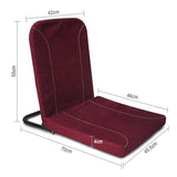 Kawachi Right Angle Back Support Portable Relaxing Folding Yoga Meditation Floor Chair Velvet Maroon I114