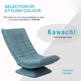 Kawachi Adjustable 5-Position Folding Recliner Floor Chair with 360 Degree Swivel-KAWY-4- Blue