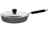 Bharu Nonstick  3Pcs  Cooking Set (Flat Tawa,  Fry pan, SS lid)