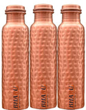 Bharu Hammered Copper Bottle 950 ml- Pack of 3