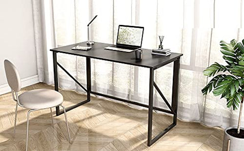 Kawachi 32 Inch Computer Desk, Small Desk, Office Desk with Hook and Pocket, Modern Home Office Desk, Writing Desk, PC Desk, Black KW111