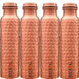 Bharu Hammered Copper Bottle 750 ml - Pack of 4