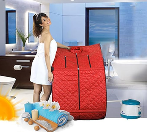 Kawachi Portable Ozone Steam Therapy Ozone Sauna Bath for Health and Beauty Spa at Home (Ozone Sauna Red)