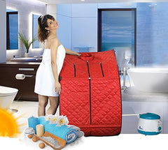 Kawachi Portable Ozone Steam Therapy Ozone Sauna Bath for Health and Beauty Spa at Home (Ozone Sauna Red)