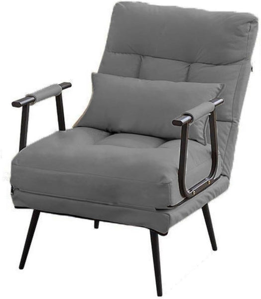 Kawachi Comfy Convertible 3 in 1 Recliner Chair, Single Seater Folding Armchair with Bed Function for Living Room, Bedroom, Office Modern Lazy Lounge Chair with Armrests, Lumbar Support - KW133-Dark Grey