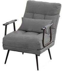 Kawachi Comfy Convertible 3 in 1 Recliner Chair, Single Seater Folding Armchair with Bed Function for Living Room, Bedroom, Office Modern Lazy Lounge Chair with Armrests, Lumbar Support - KW133-Dark Grey