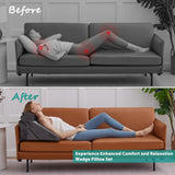 Kawachi 3Pcs Set Orthopedic Adjustable Bed Wedge Pillow-Memory Foam with Head Rest-Back Support for Bed, Leg Elevation, Acid Reflux, GERD, Snoring- KW138-Grey