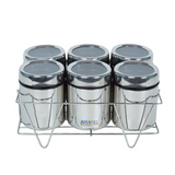 Bharu 6 in 1 See-Through Spice Set/ Storage Containers with Stand