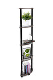 Kawachi Multipurpose 5-Tier Corner Shelf Rack, Bookshelf, Open Storage Display Rack and Plant Stand, Bookshelf Organizer for Home, Living Room and Office KW83brown
